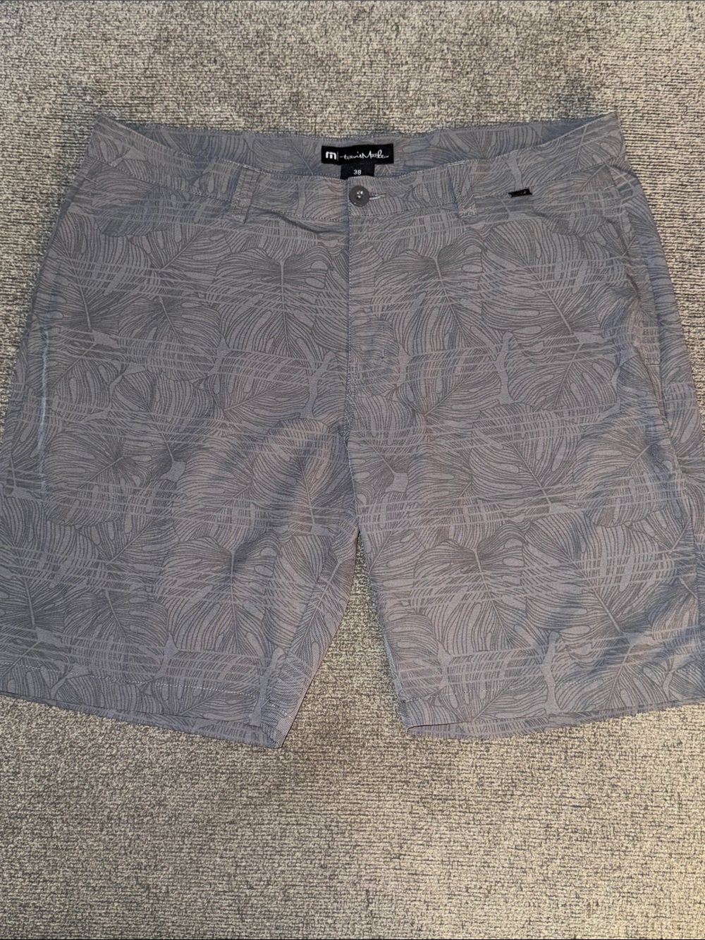 Travis Mathew Gray Patterned Flat Front Shorts